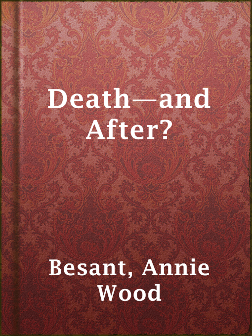 Cover image for Death—and After?